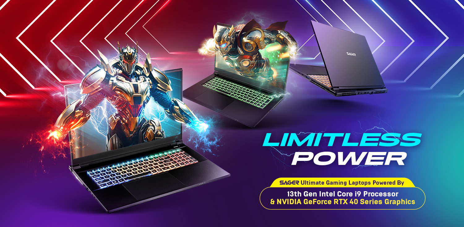 Sager Gaming laptops with Intel 14th Gen and RTX 40 series