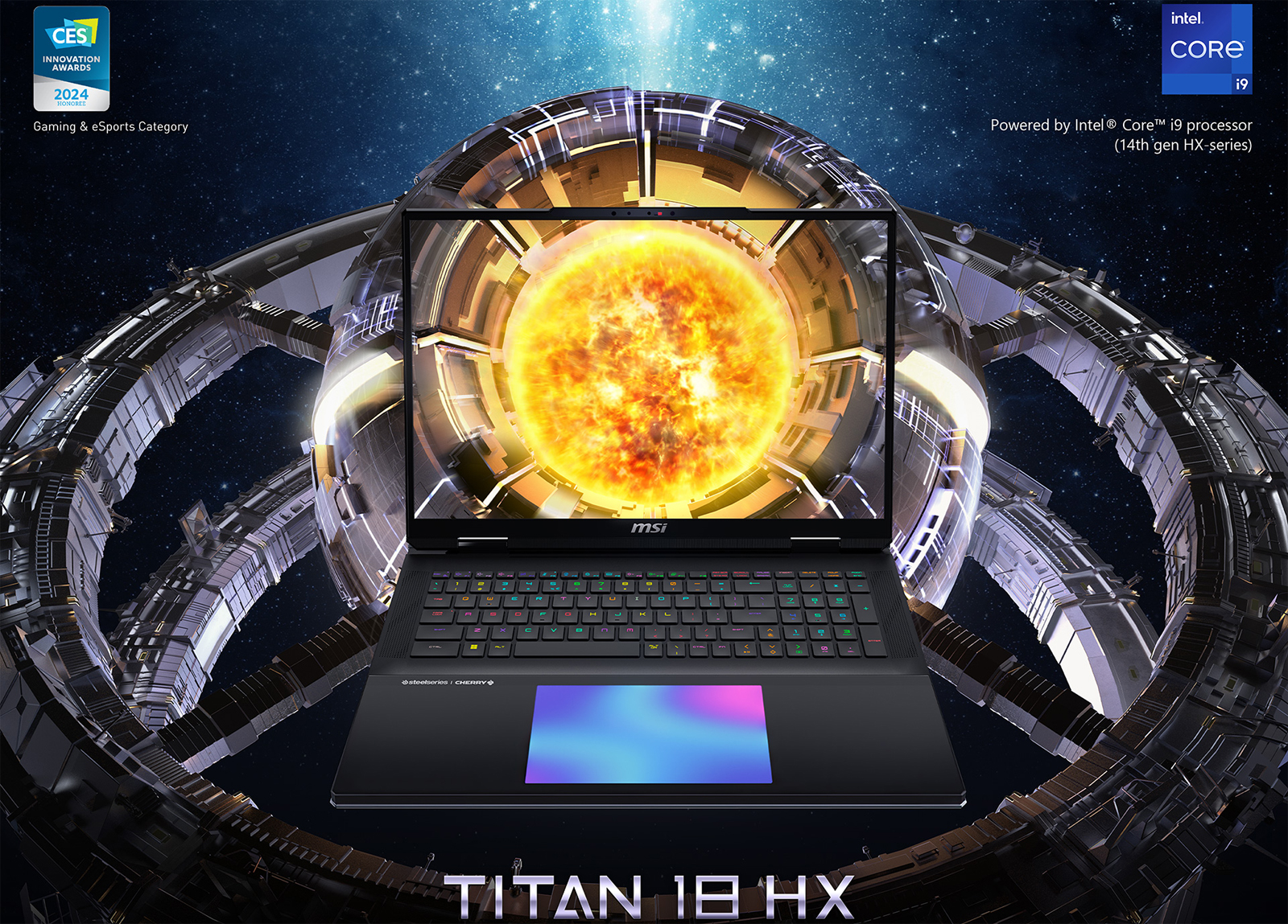 MSI Titan 18 Gaming laptop with Intel 14th Gen i9-14900HX, nVidia RTX 4090